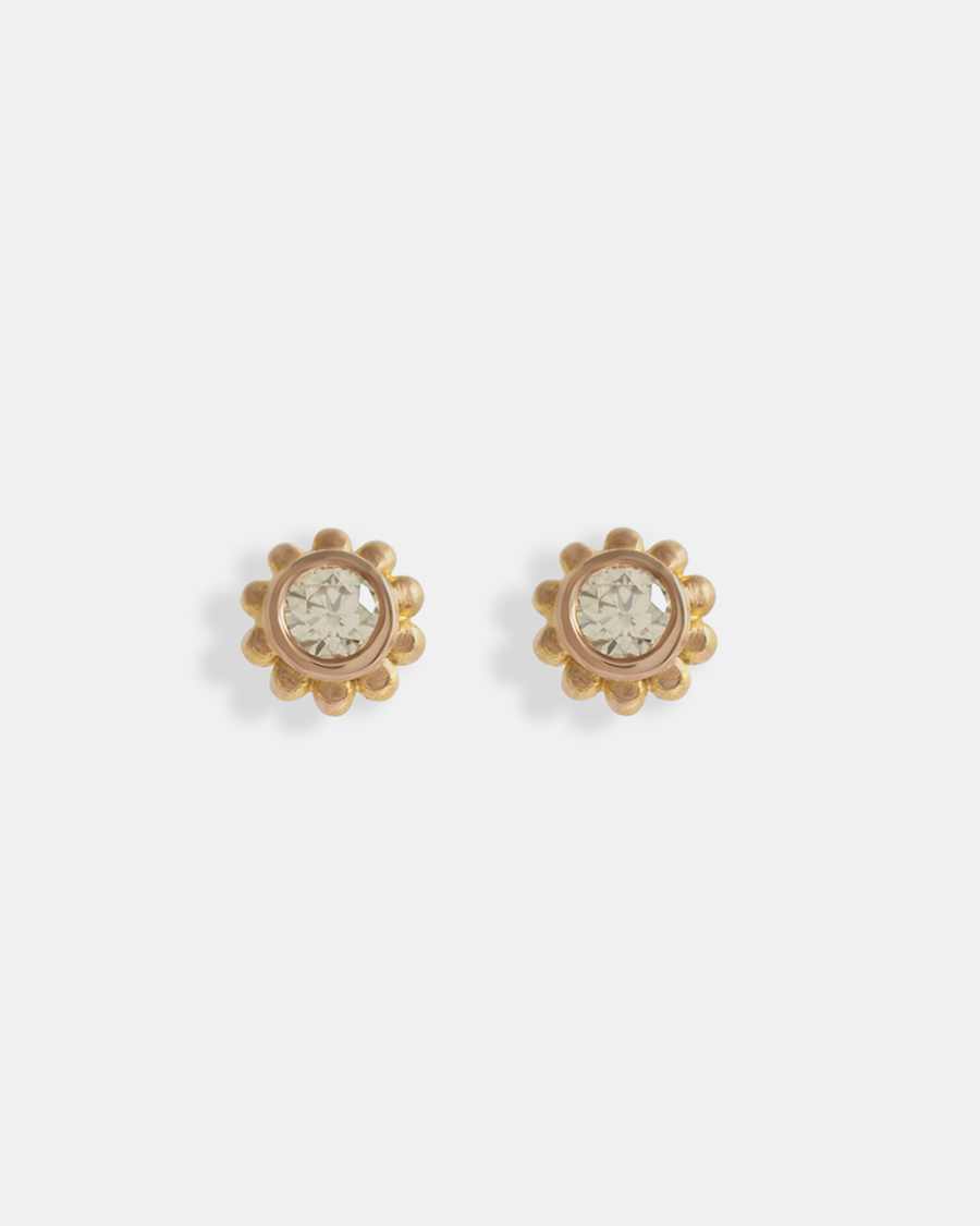 Skull Stud Earrings / Champagne Diamonds By fitzgerald jewelry in earrings Category