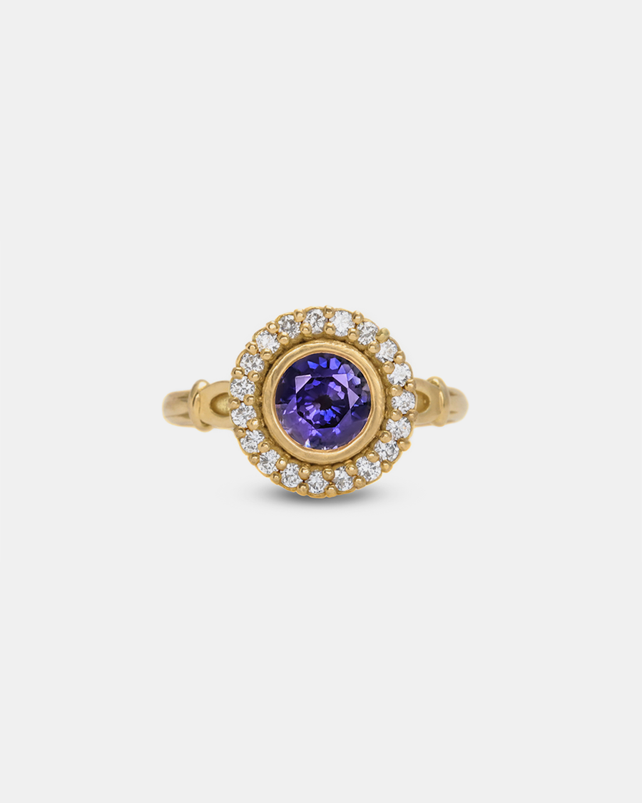 Skull Halo / Purple Sapphire By fitzgerald jewelry in ENGAGEMENT Category