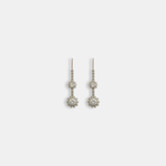 Front view of Skull Double Drop	Earrings in 18k white gold