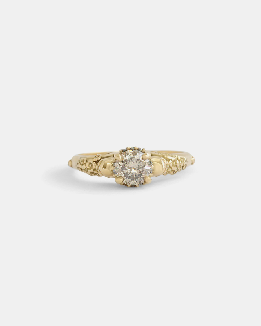 Skull and Flower Halo / Grey Diamond By fitzgerald jewelry in ENGAGEMENT Category