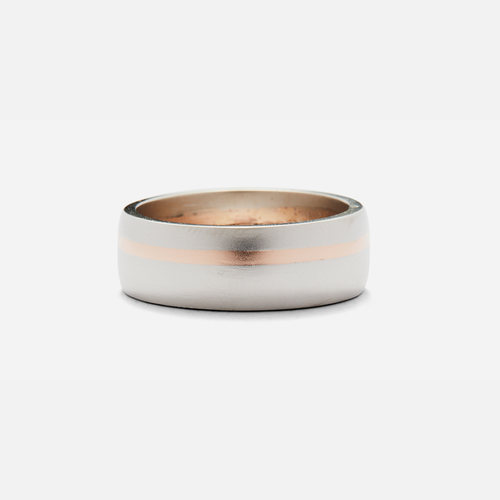 Dome Band / Wide 2-Tone By fitzgerald jewelry in WEDDING Category