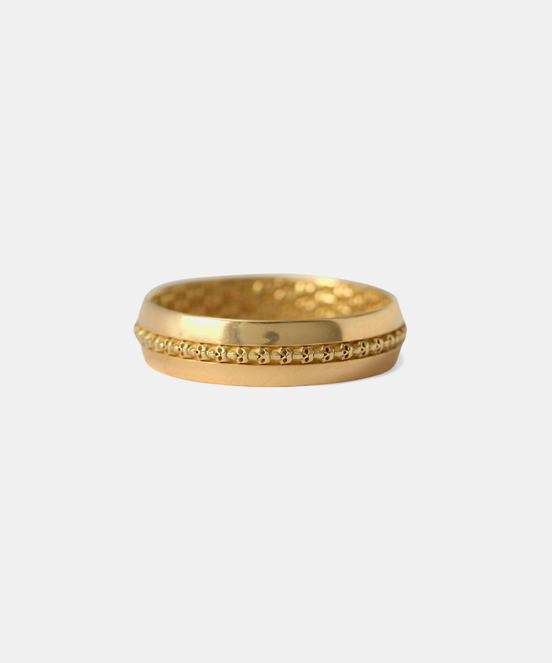Front view of Above and Below Band / Medium in 14k yellow gold