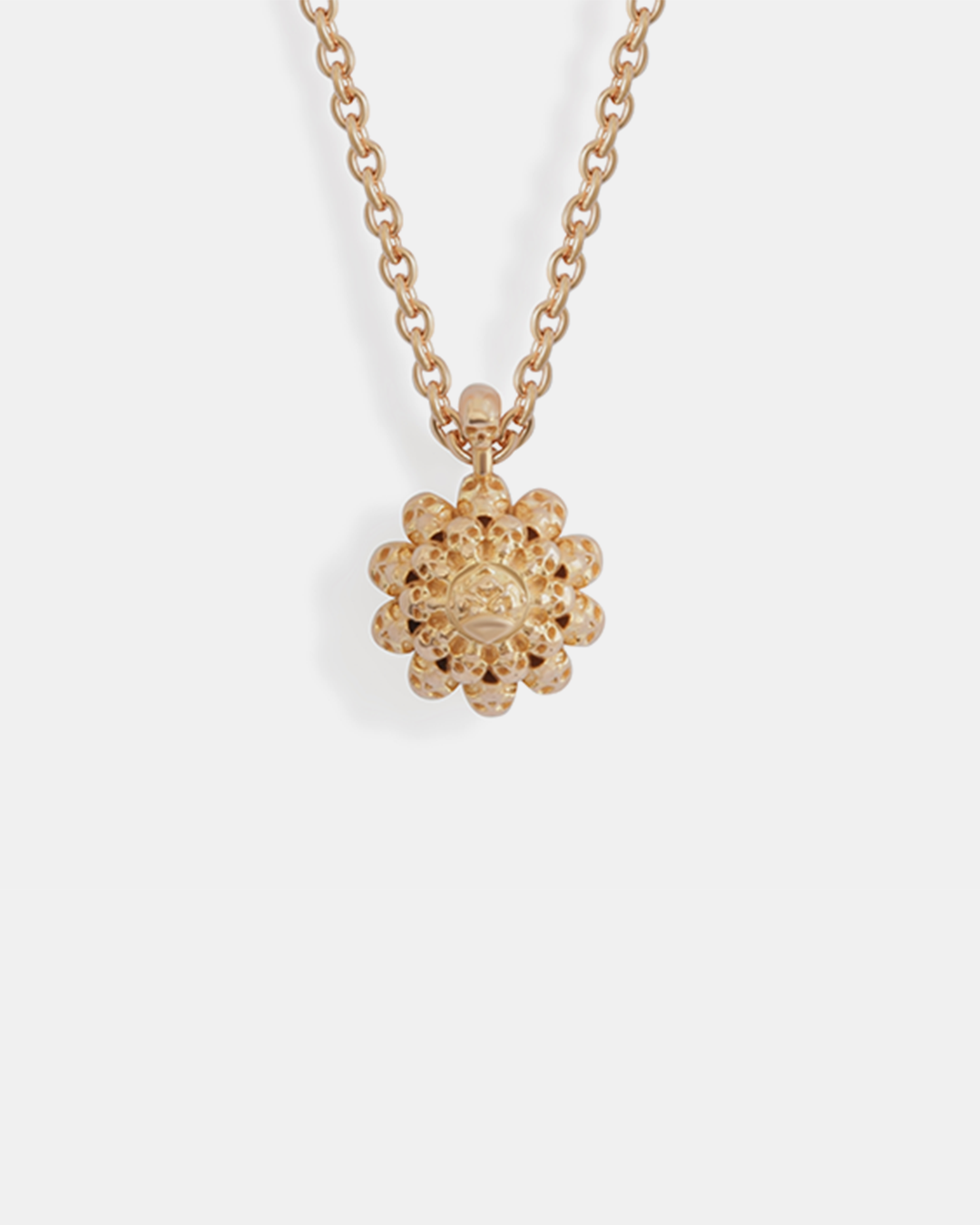 Back view of Skull Drop Down Pendant in 18k Red Gold