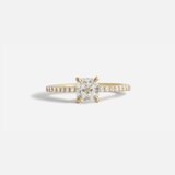 Lara / White Cushion + Pave Ring By fitzgerald jewelry