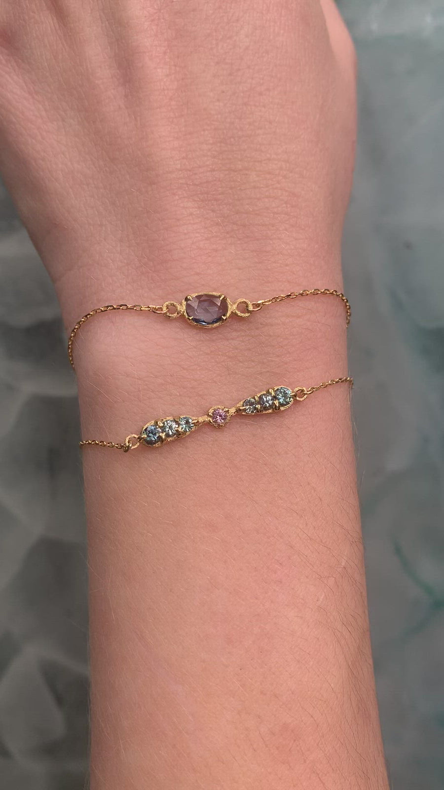 Silk / Sapphire & Garnet Bracelet
