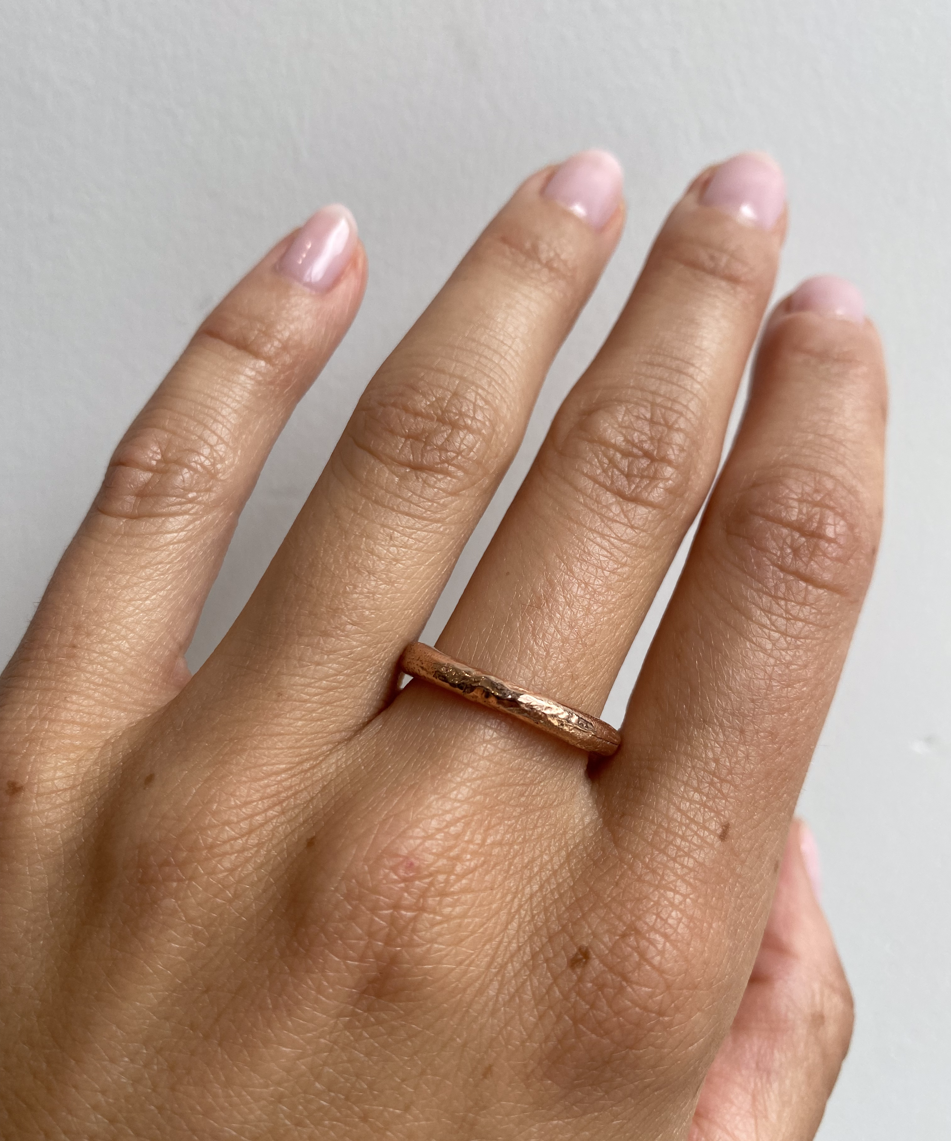 Round Band / 3.25mm Reticulated By fitzgerald jewelry