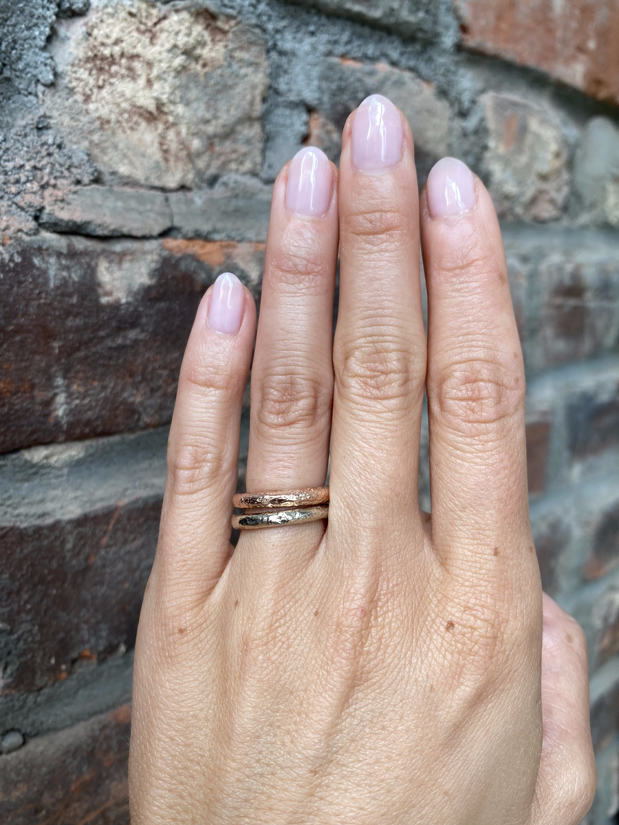 Round Band / 3.35mm Reticulated By fitzgerald jewelry in WEDDING Category