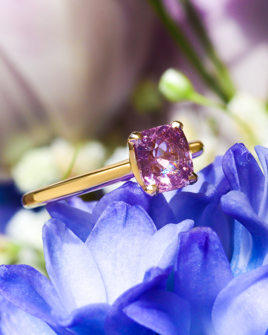 Solitaire Ring / Purple Spinel By Nishi in ENGAGEMENT Category