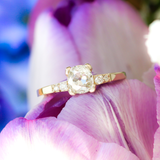 Antique Cushion Ring / Old Mine Cut Diamond By Nishi in ENGAGEMENT Category