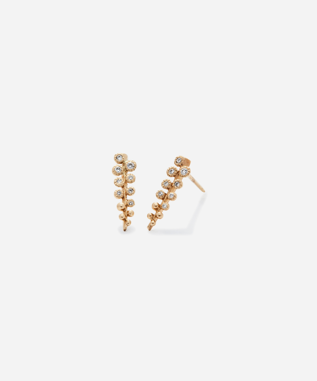Melee 48 / White Diamond Studs By Hiroyo