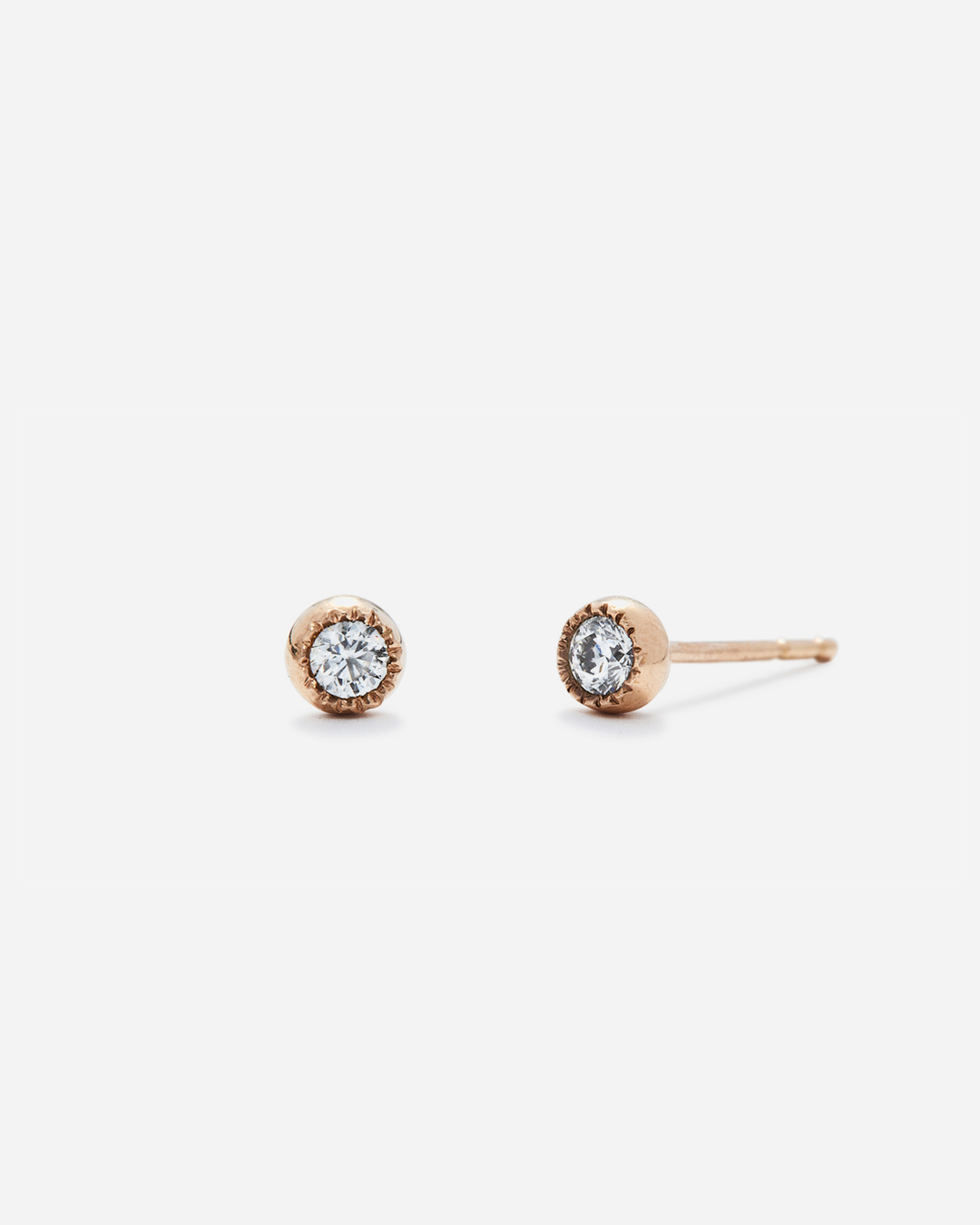 Melee Ball / White Diamonds Studs By Hiroyo in earrings Category