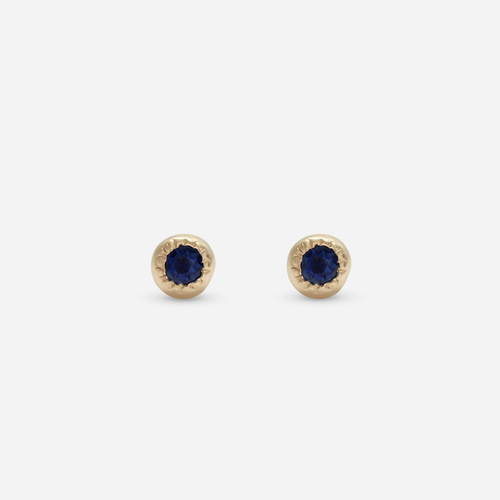 Melee Ball / Sapphire Studs By Hiroyo in earrings Category