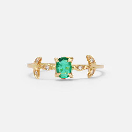 Emerald + Diamond / Ring By Akiko in rings Category