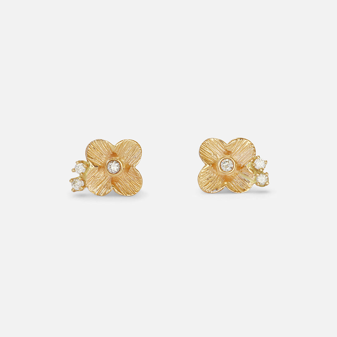 Flower + Diamond / Studs By Akiko in earrings Category