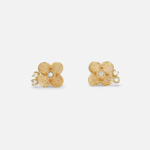 Flower + Diamond / Studs By Akiko in earrings Category