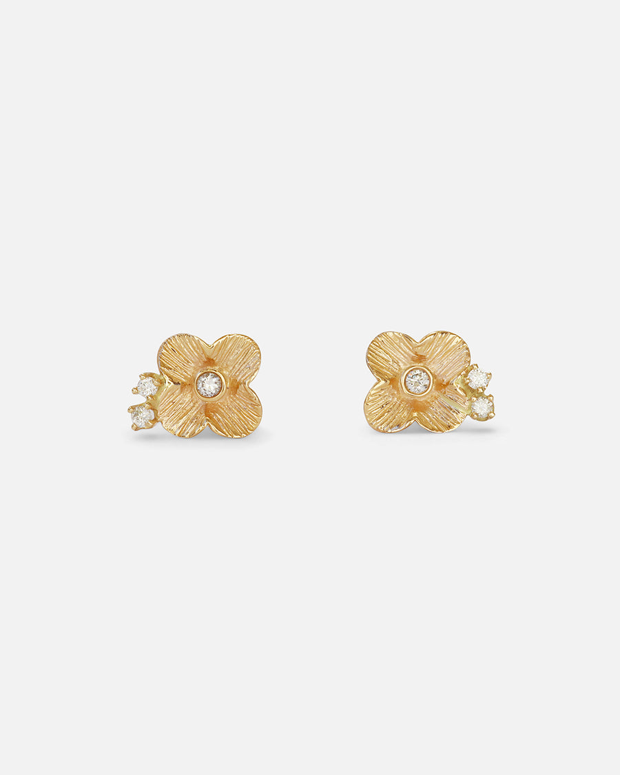 Flower + Diamond / Studs By Akiko in earrings Category
