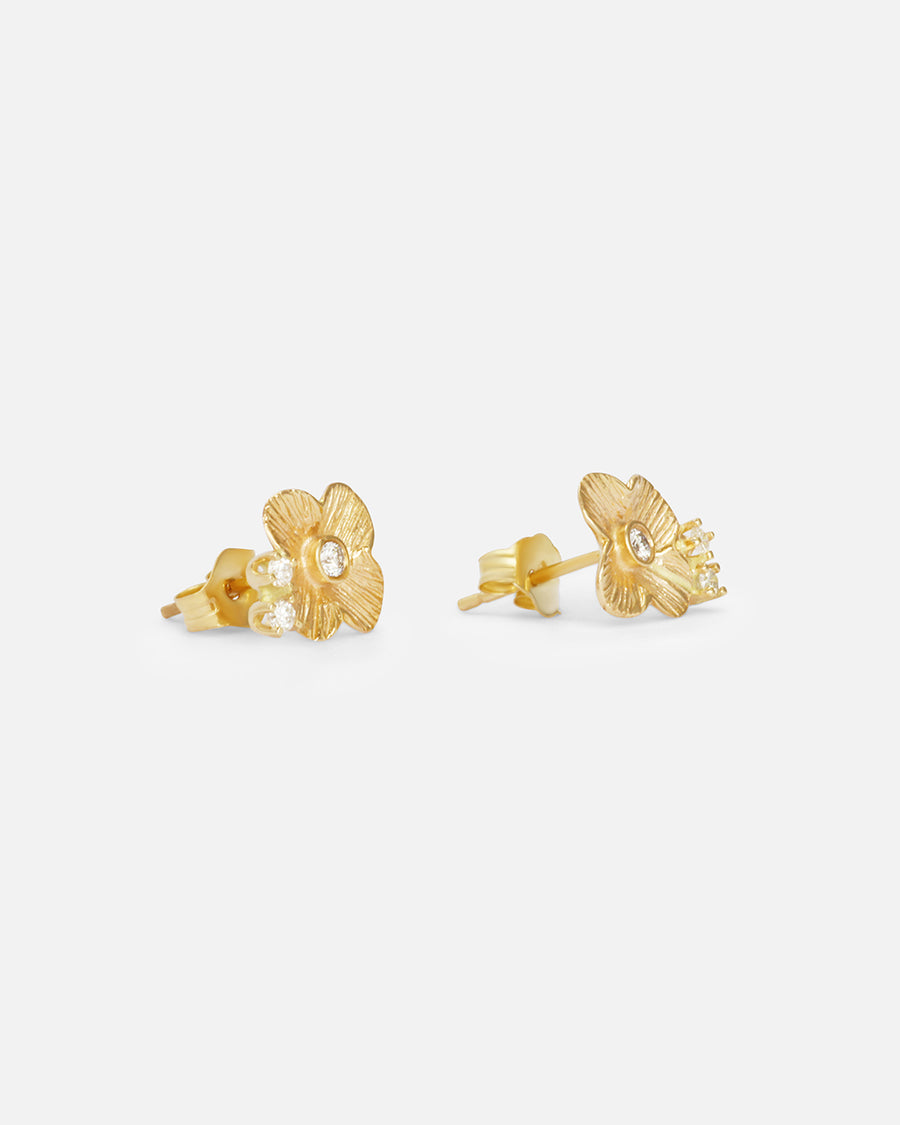 Flower + Diamond / Studs By Akiko in earrings Category