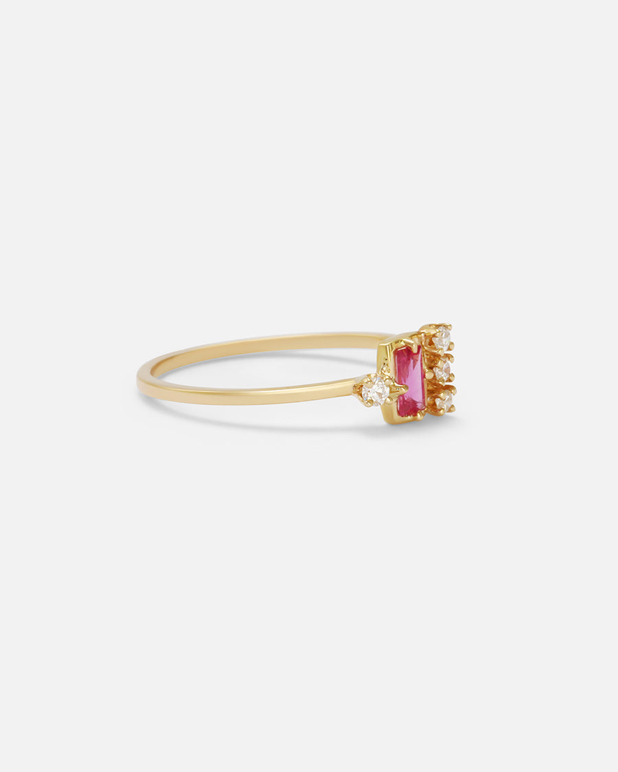 Pink Rectangular Sapphire / Ring By Akiko in ENGAGEMENT Category