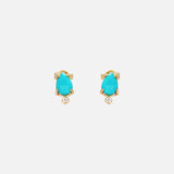 Turquoise + Diamond / Studs By Akiko in earrings Category