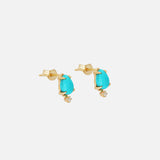 Turquoise + Diamond / Studs By Akiko in earrings Category