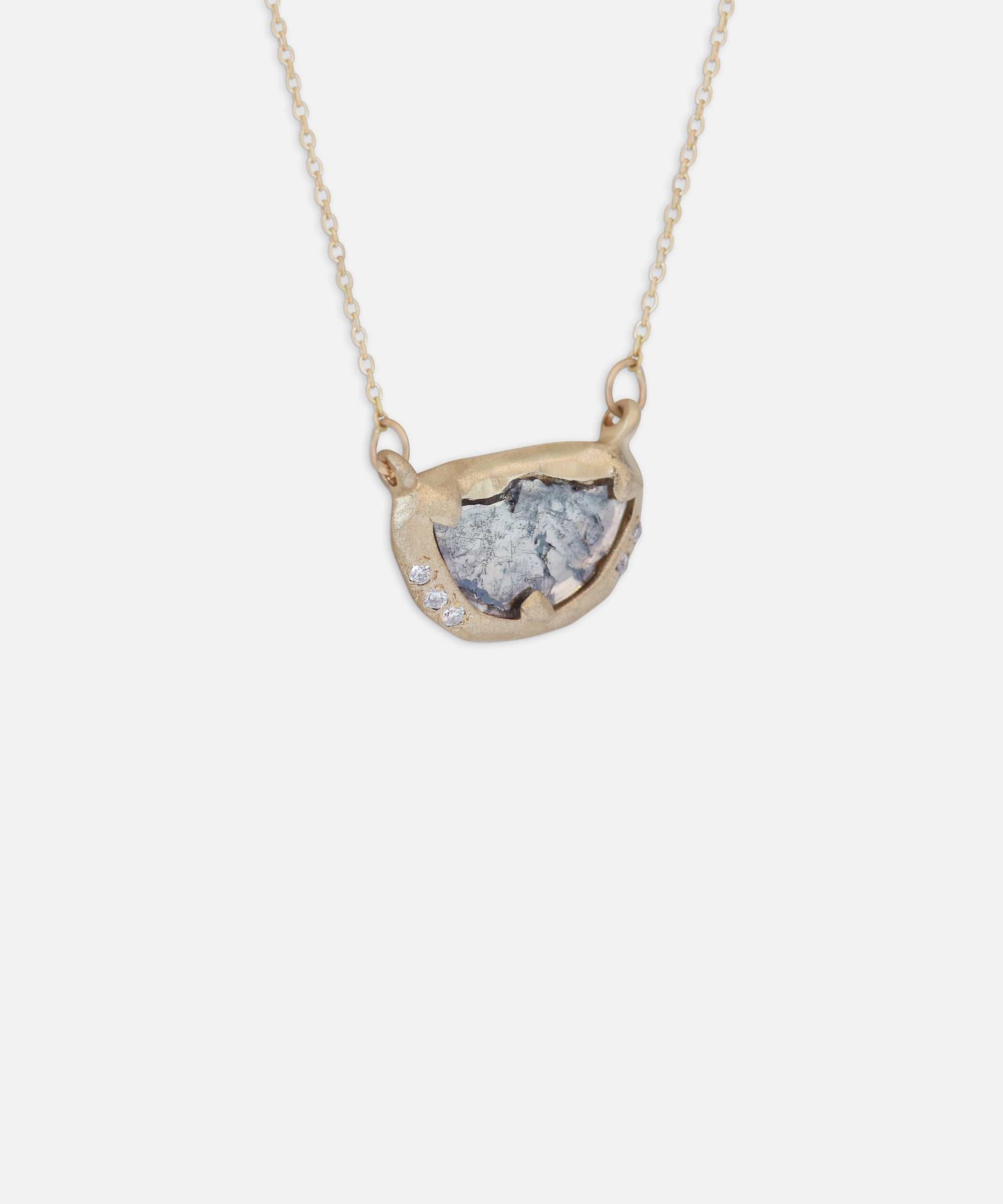 Salt and Pepper Sliced Diamond / Pendant By Ariko