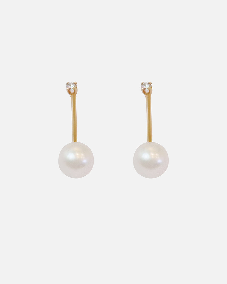 Bar Studs / Pearl & Diamonds By Akiko in earrings Category