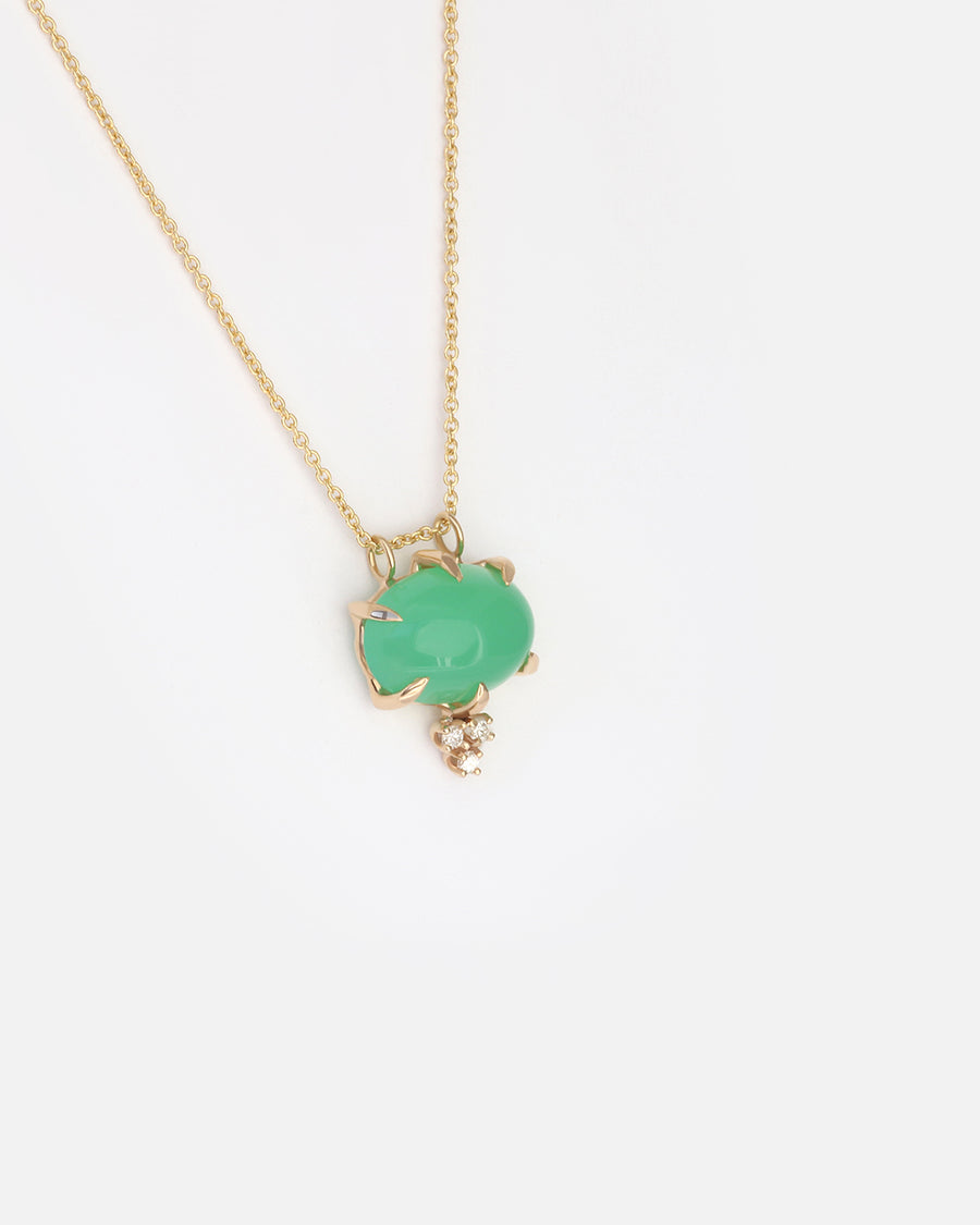 Chrysoprase + Diamond / Necklace By Akiko in pendants Category