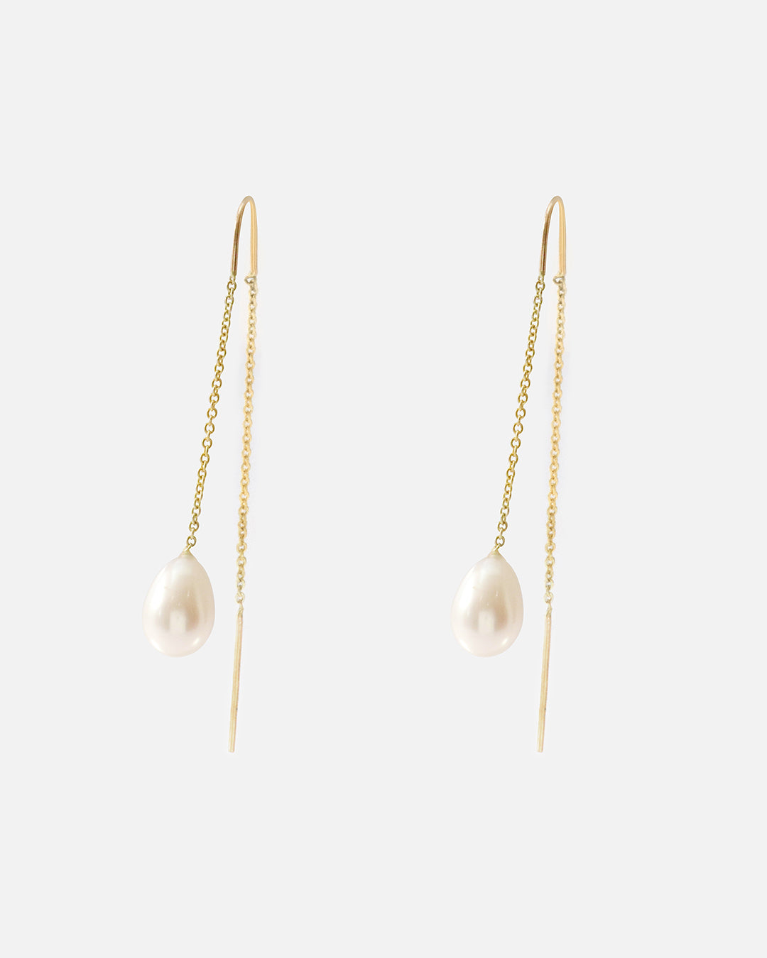 Pear Pearl & Chain Earrings By Akiko in earrings Category