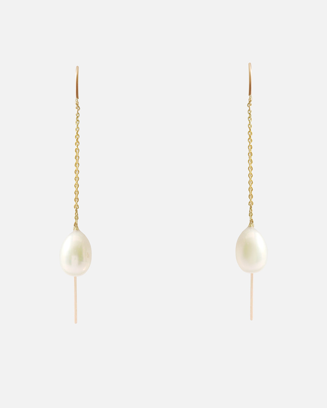 Pear Pearl & Chain Earrings By Akiko in earrings Category