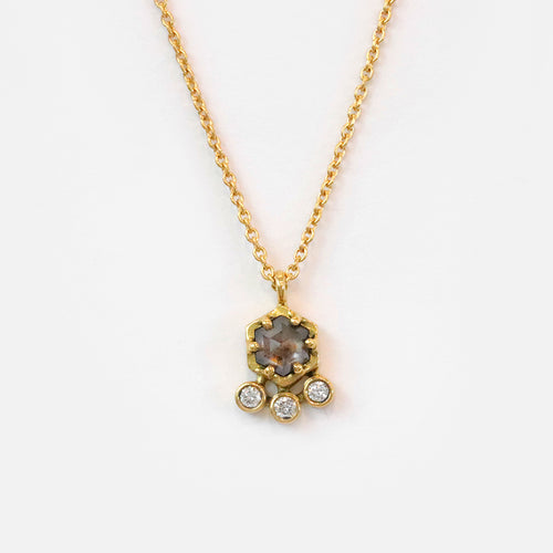 Rose Cut Hexagon Diamond / Pendant By Akiko in pendants Category