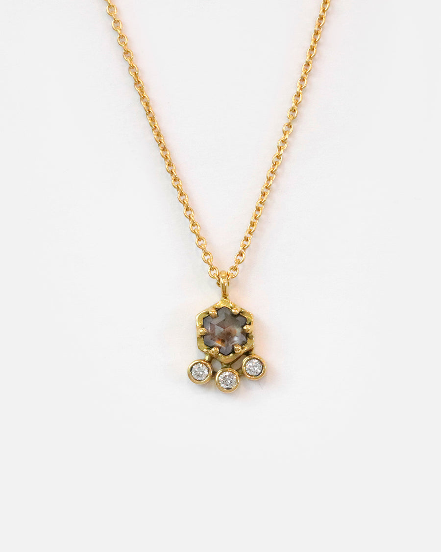 Rose Cut Hexagon Diamond / Pendant By Akiko in pendants Category