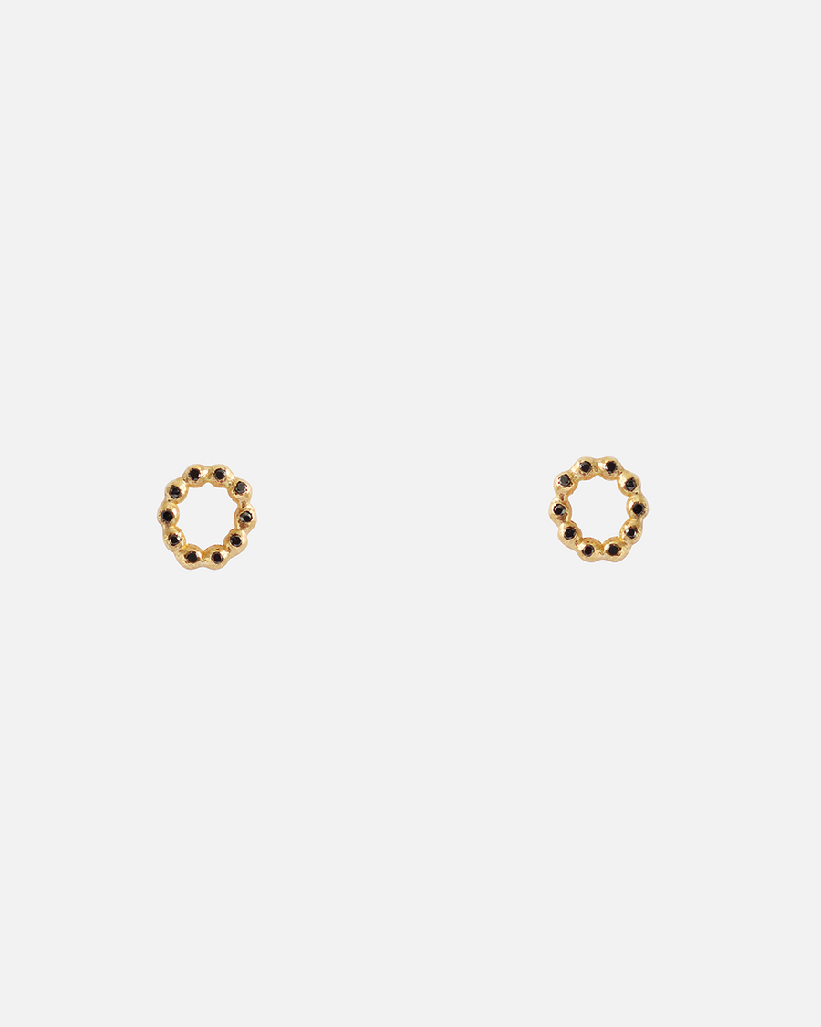 Black Diamond Circle / Studs By Ariko in earrings Category