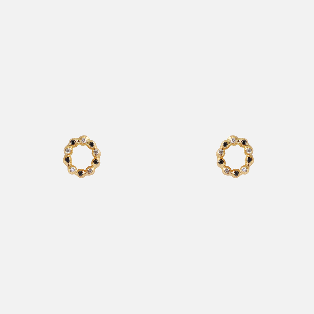Black + White Circle / Studs By Ariko in earrings Category