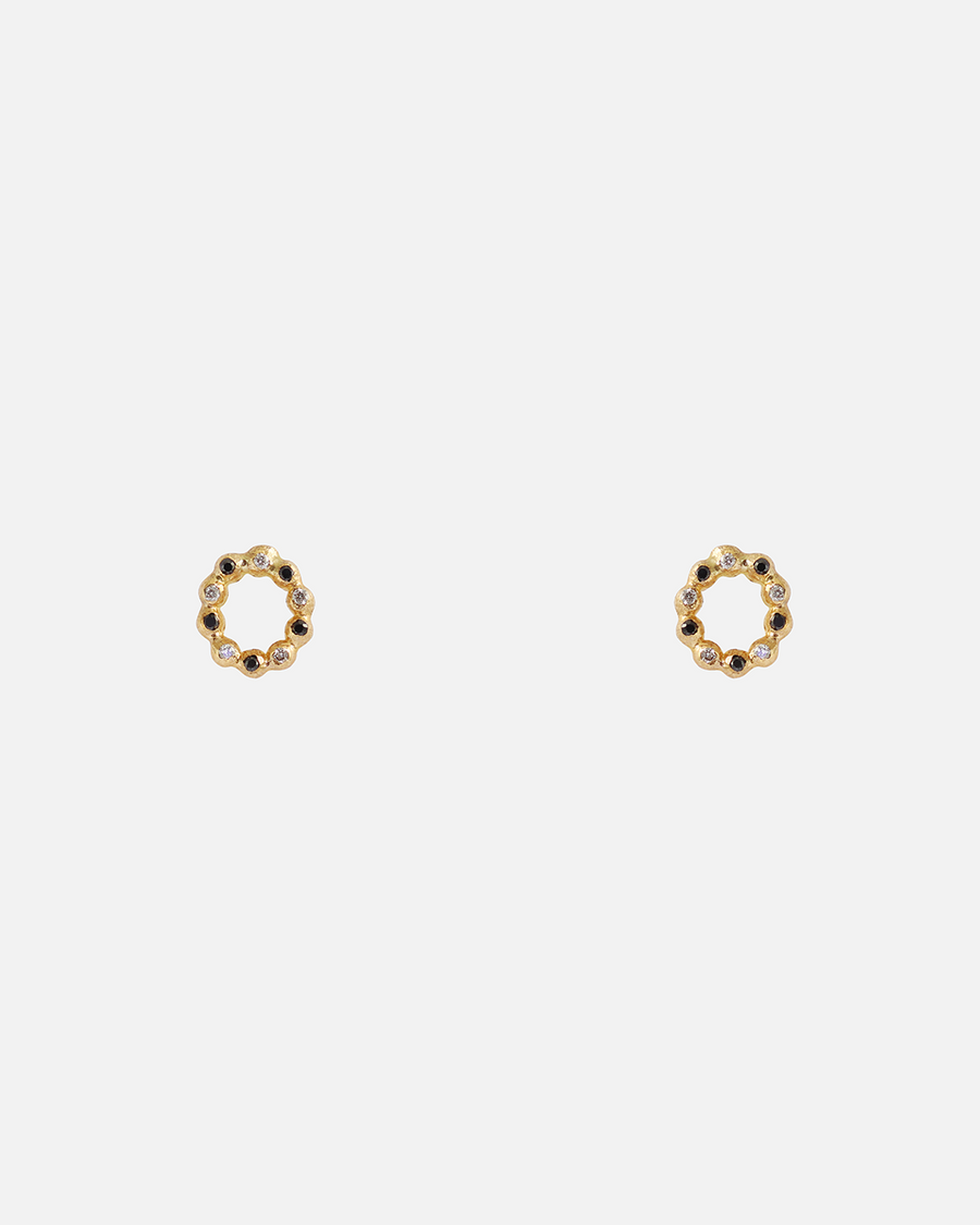 Black + White Circle / Studs By Ariko in earrings Category