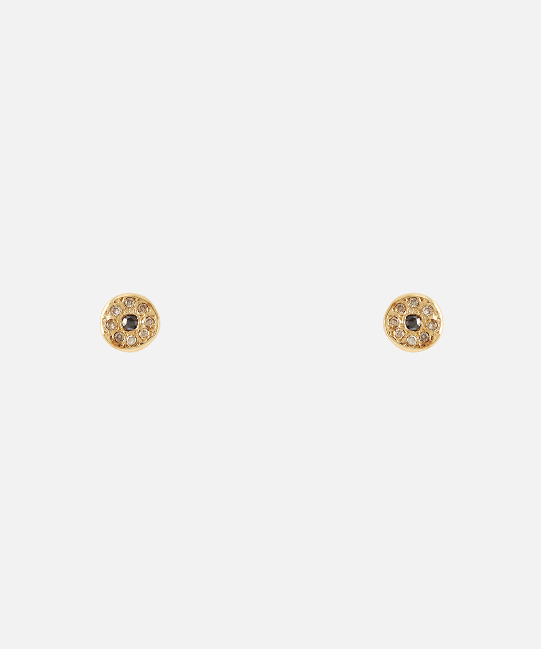 White & Black Diamond Disk / Yellow Studs By Ariko