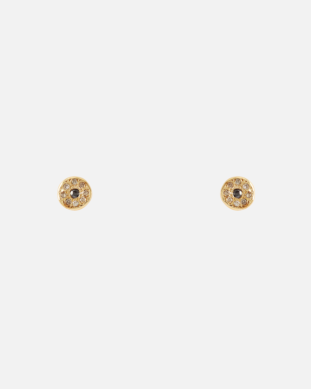 White & Black Diamond Disk / Yellow Studs By Ariko