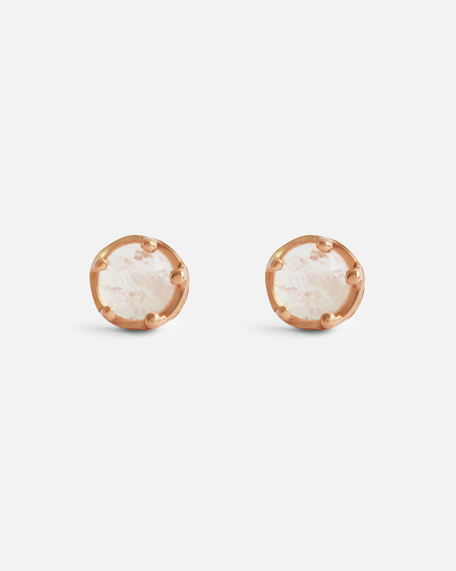Moonstone / Rose Gold Studs By Ariko in earrings Category