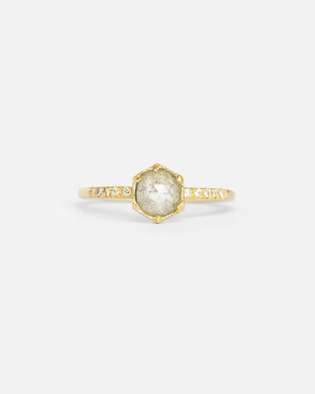 Rose Cut Light Grey Diamond / Ring By Ariko in ENGAGEMENT Category