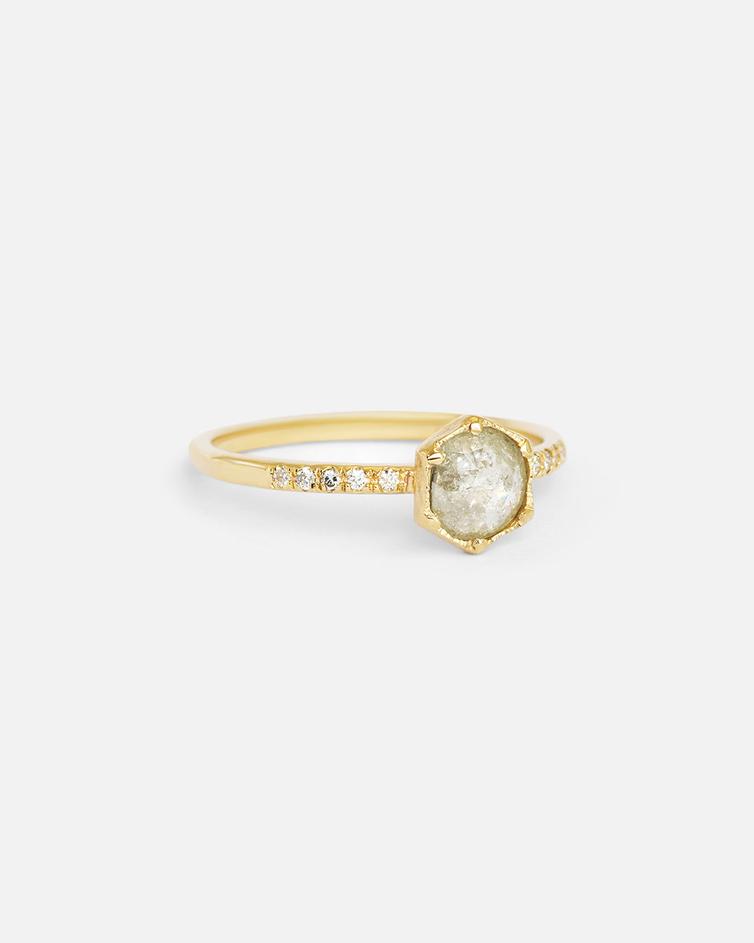 Rose Cut Light Grey Diamond / Ring By Ariko in ENGAGEMENT Category