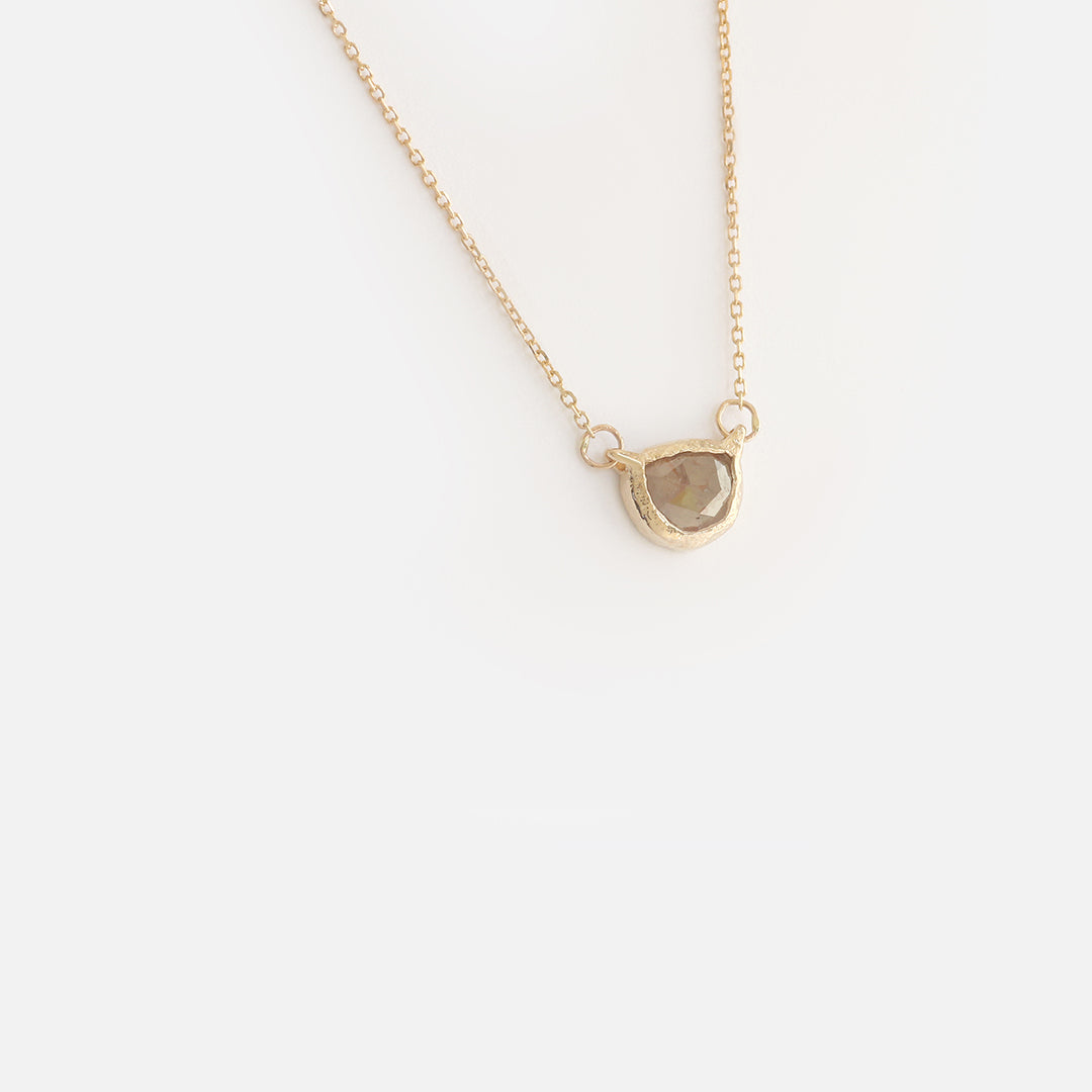 Flat Brown Grey Diamond Necklace By Ariko