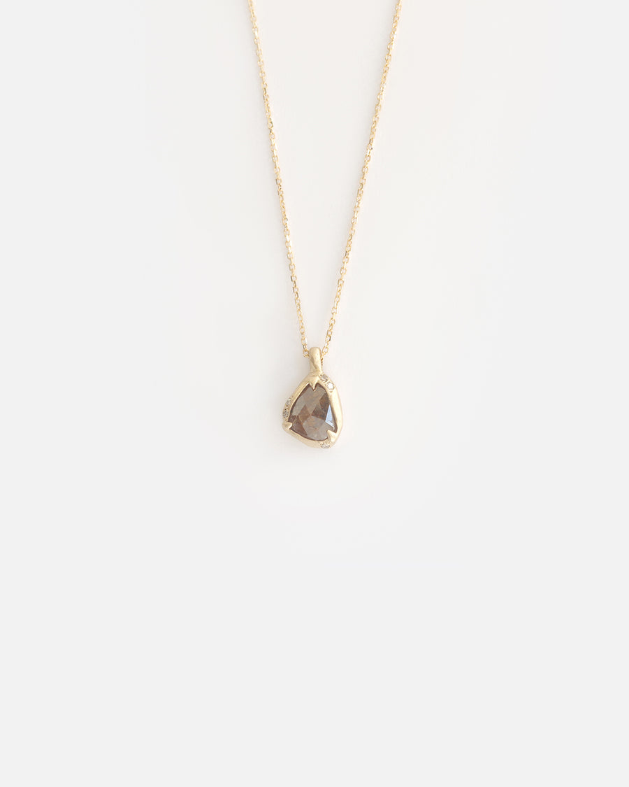 Flat Brown and Champagne Diamond Necklace By Ariko in pendants Category