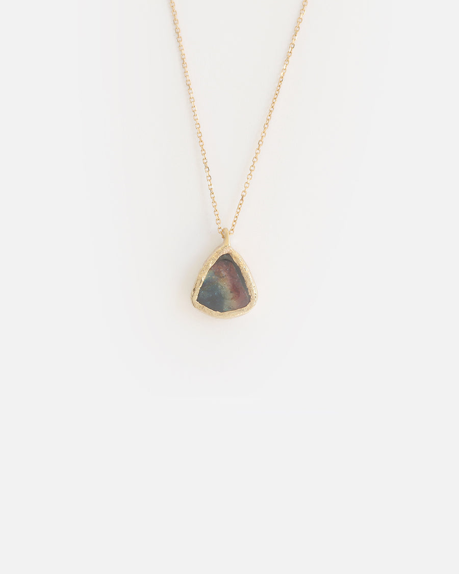 Watermelon Tourmaline / Triangle Necklace By Ariko in pendants Category