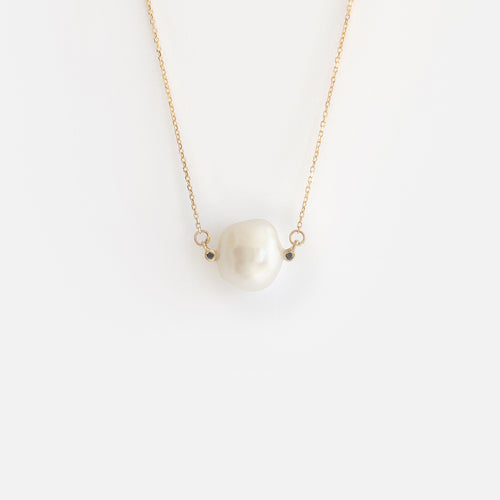 Keshi Pearl and Black Diamonds / Necklace By Ariko in pendants Category