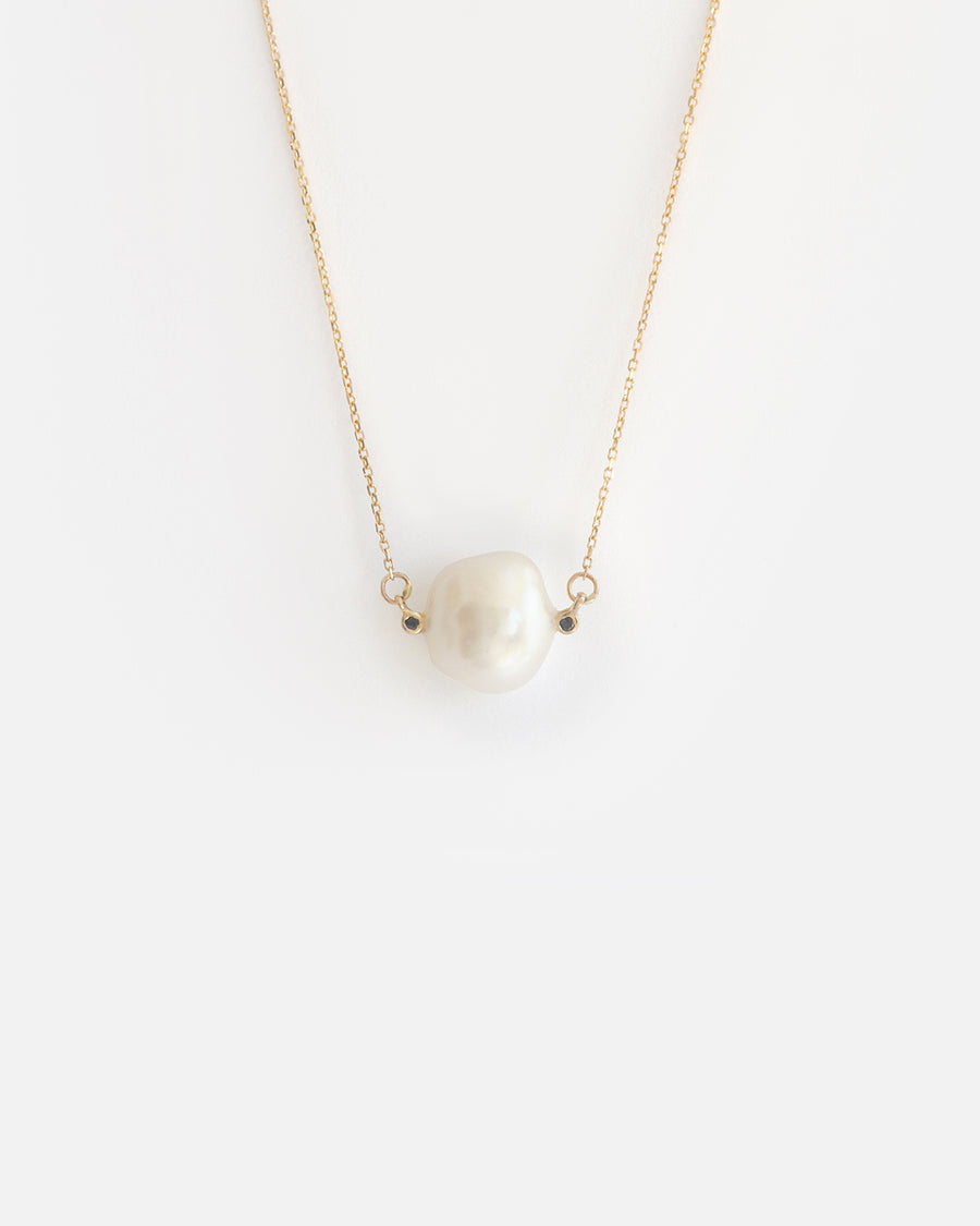 Keshi Pearl and Black Diamonds / Necklace By Ariko in pendants Category