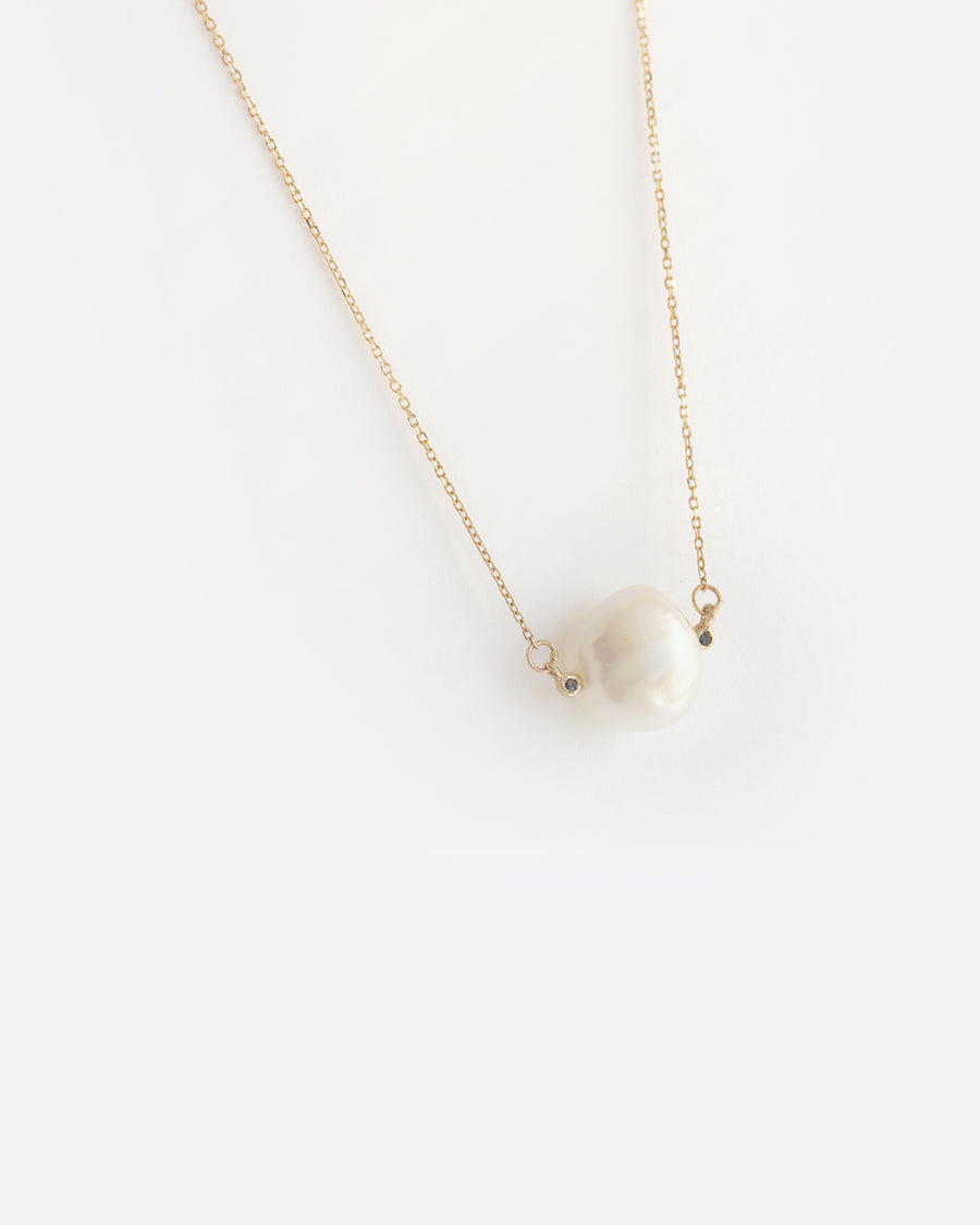 Keshi Pearl and Black Diamonds / Necklace By Ariko in pendants Category