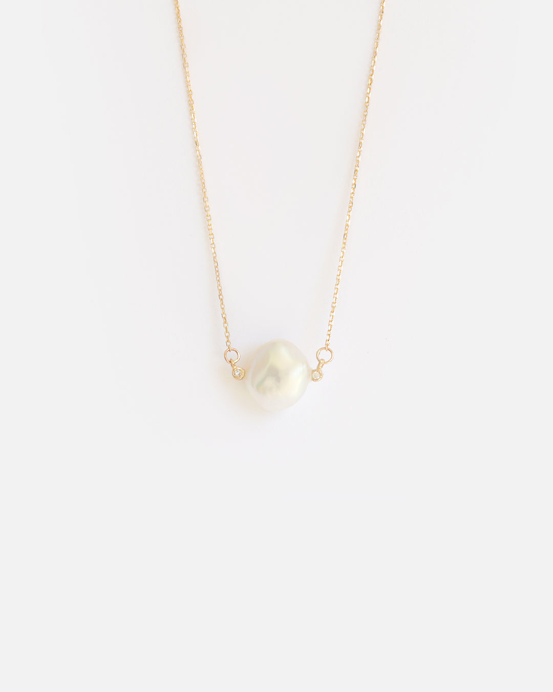 Keshi Pearl and White Diamonds II / Necklace By Ariko