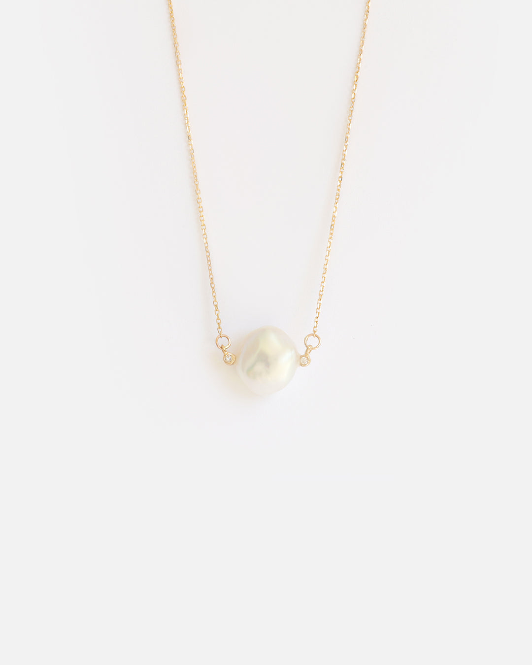 Keshi Pearl and White Diamonds II / Necklace By Ariko in pendants Category