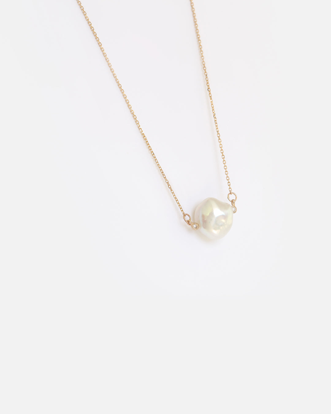 Keshi Pearl and White Diamonds II / Necklace By Ariko in pendants Category