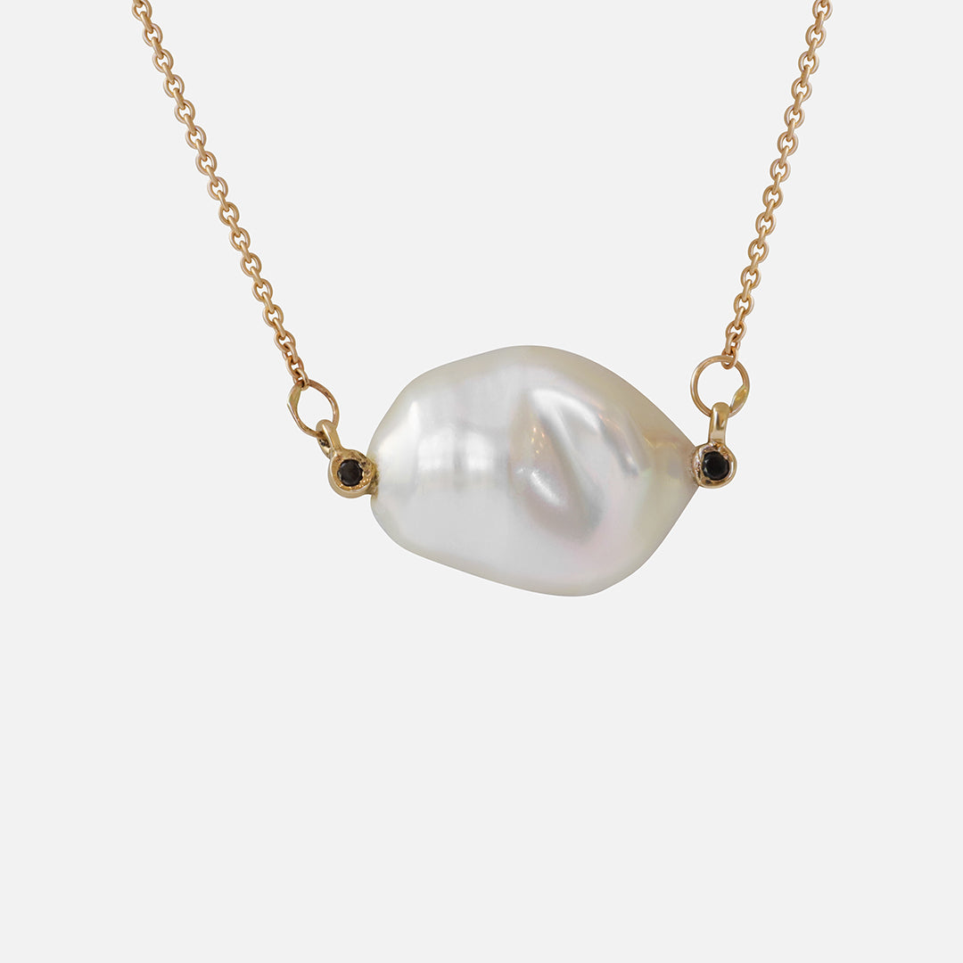 Keshi Pearl and Black Diamonds 1 / Necklace By Ariko in pendants Category
