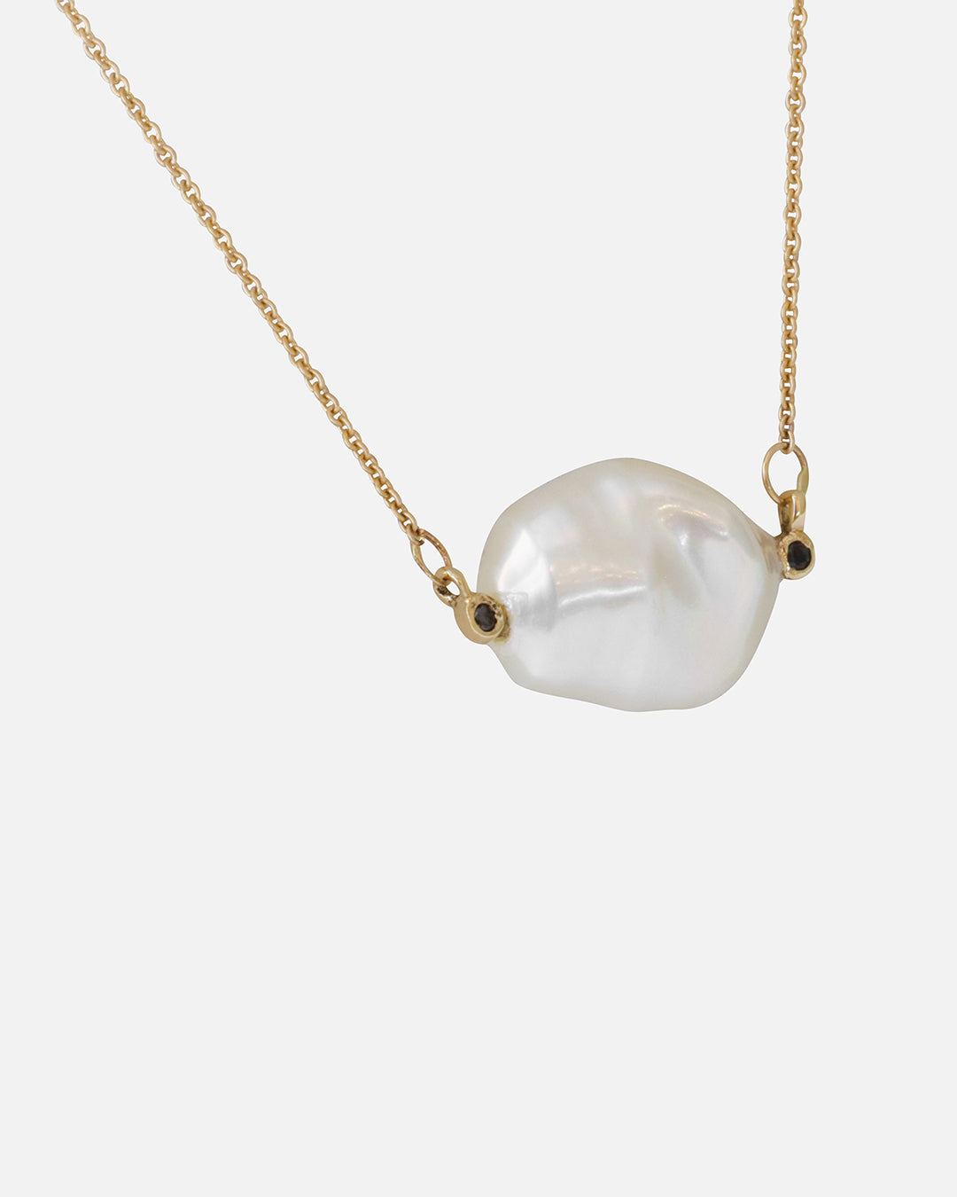 Keshi Pearl and Black Diamonds 1 / Necklace By Ariko in pendants Category